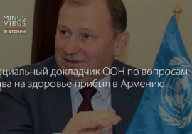 Cпециальный докладчик ООН по вопросам права на здоровье прибыл в Армению